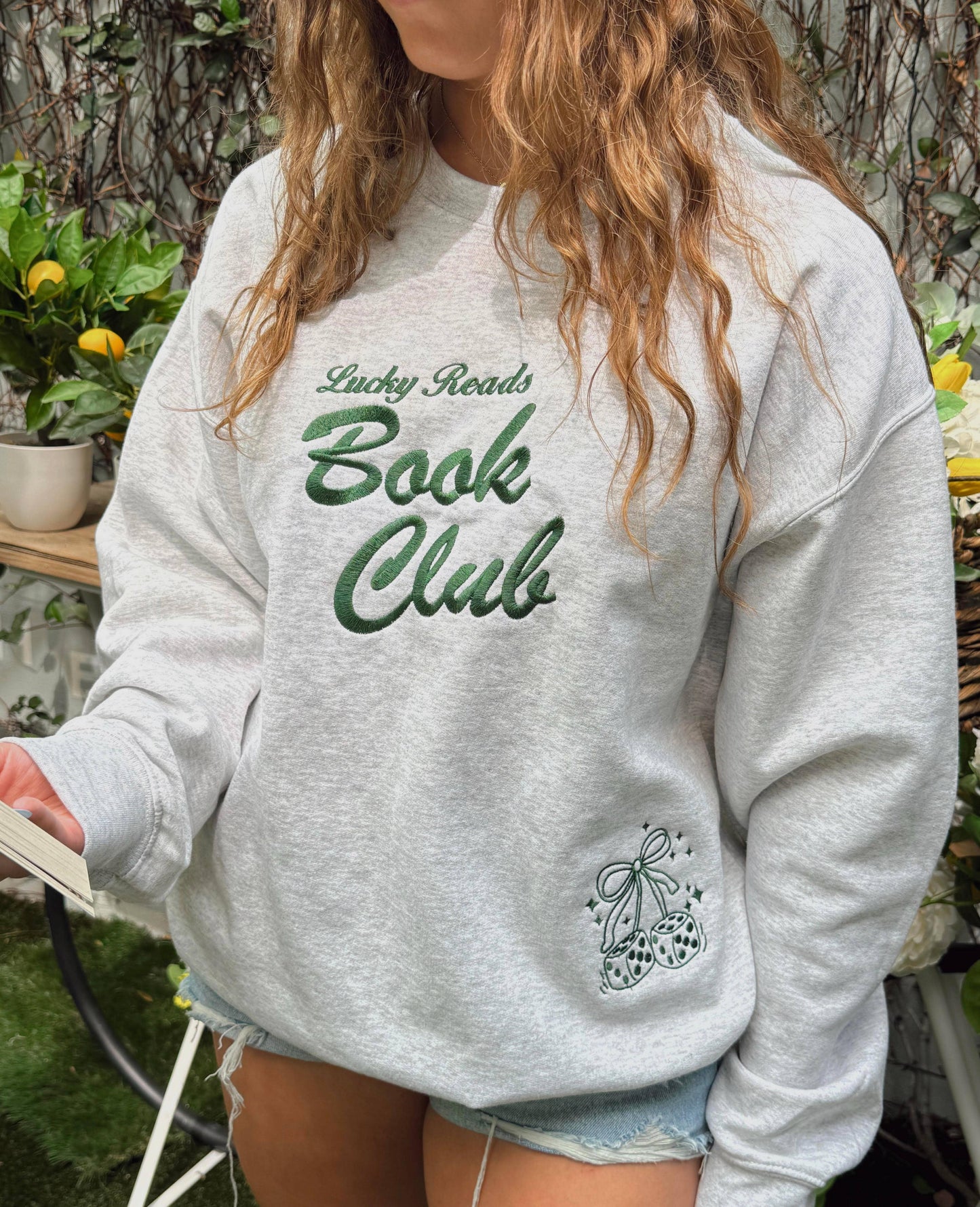 Lucky Reads Embroidered Sweatshirt- St. Patricks Day