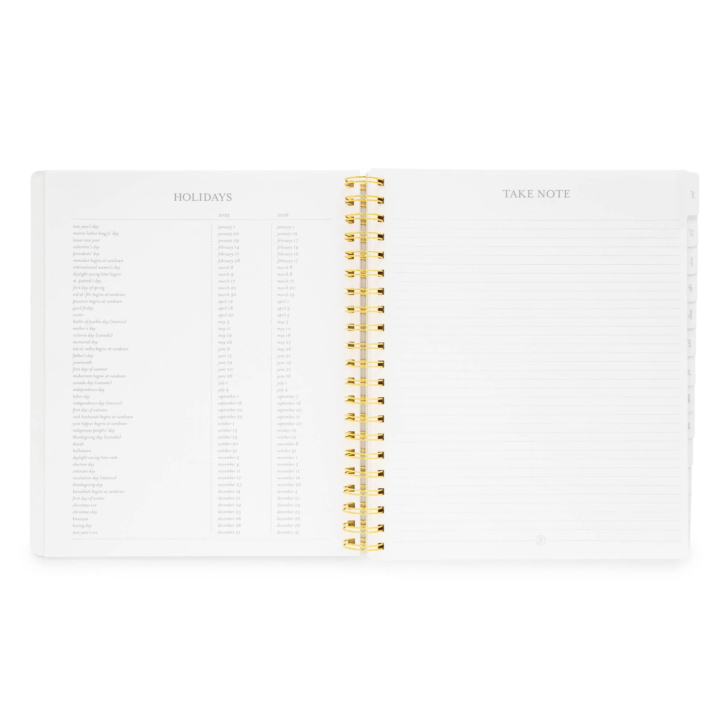 2025 Black Large Weekly Spiral Planner