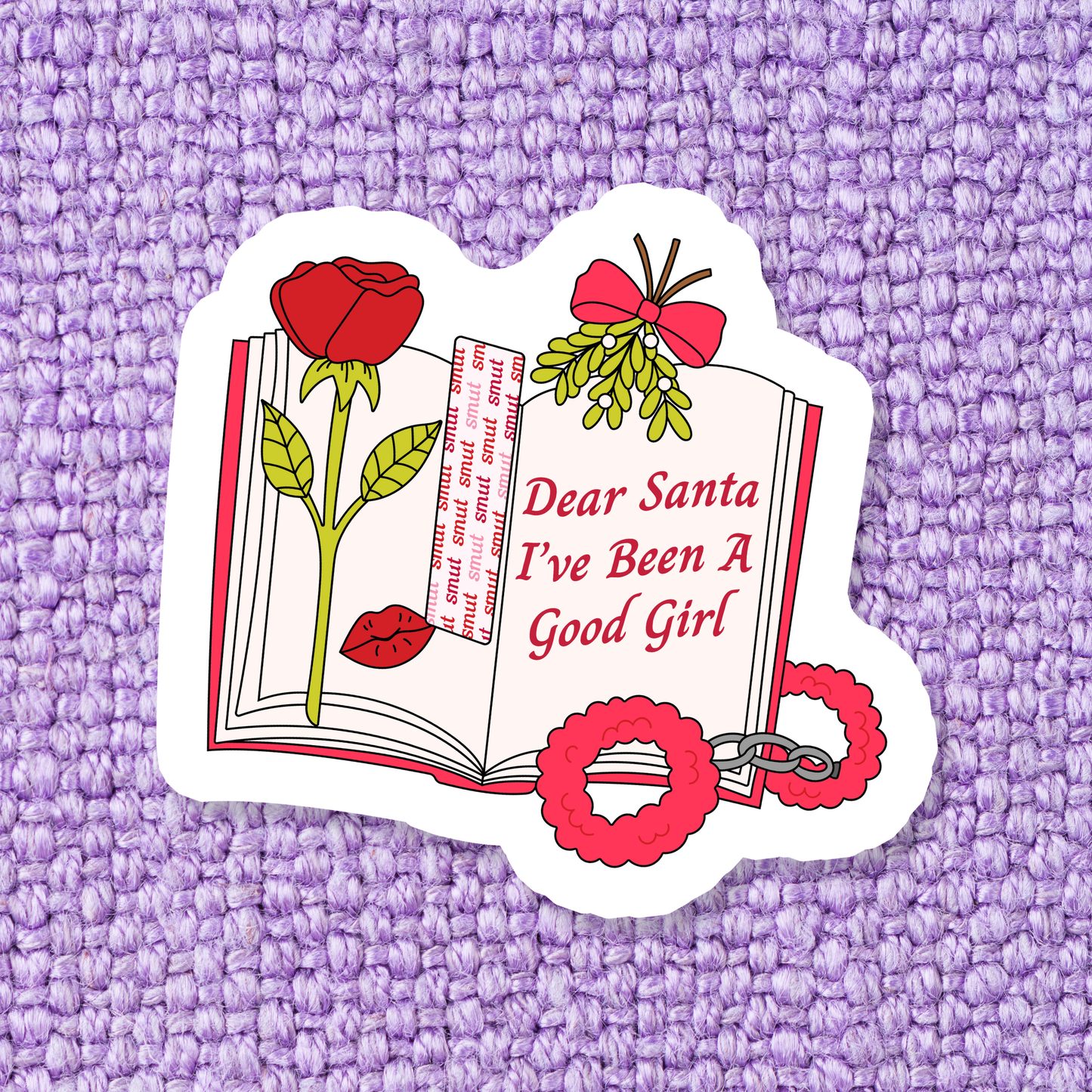 Bookish Christmas Holidays Book Waterproof Vinyl Sticker