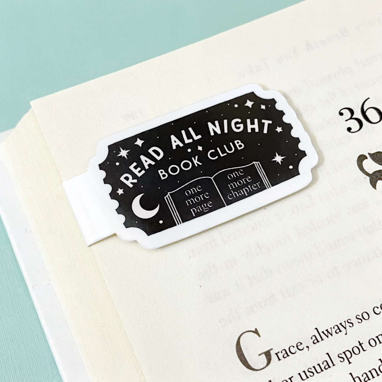 Holographic Read All Night Book Club Magnetic Bookmark