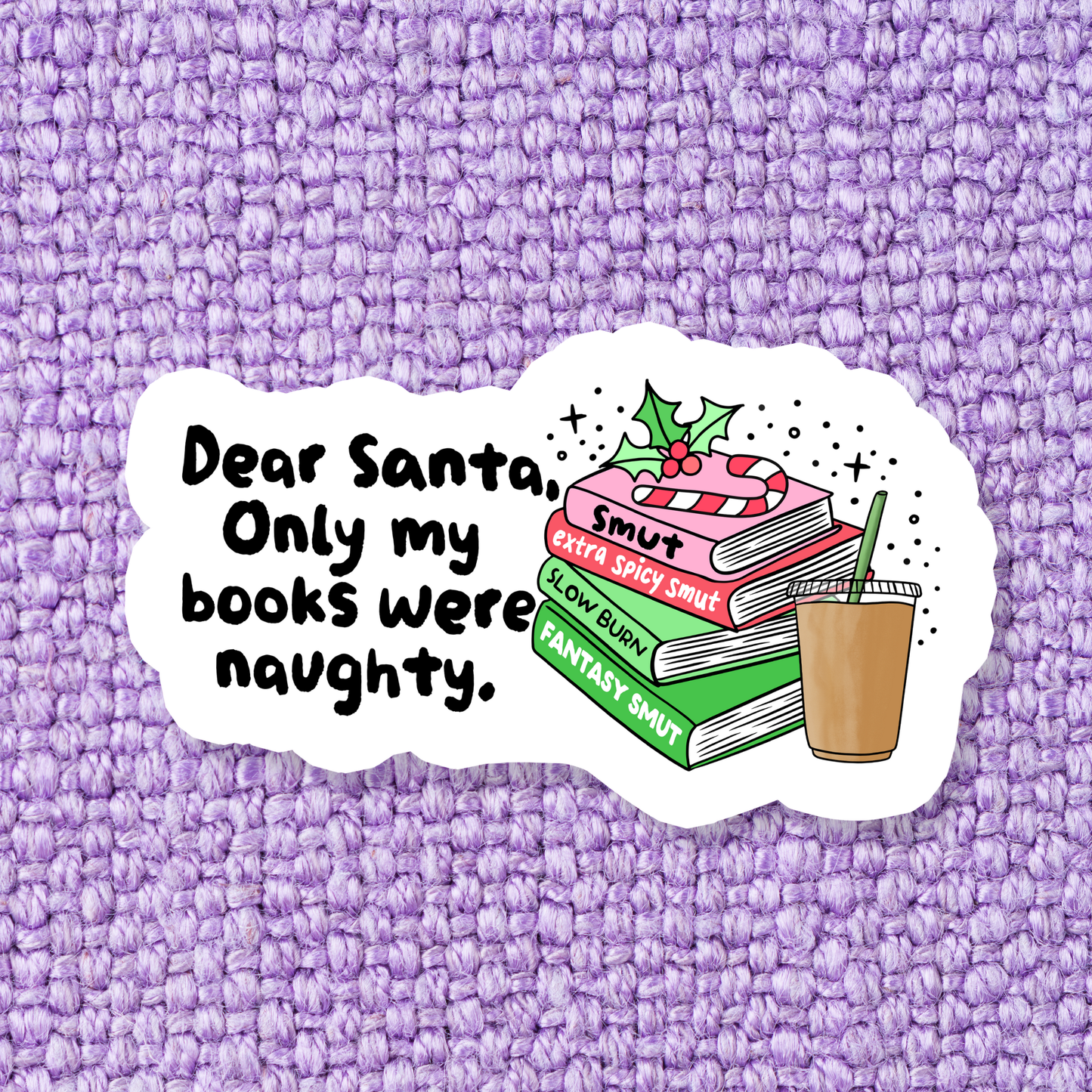 Bookish Christmas Holidays Book Waterproof Vinyl Sticker