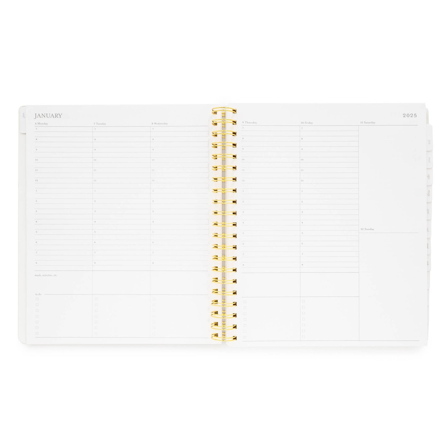 2025 Black Large Weekly Spiral Planner