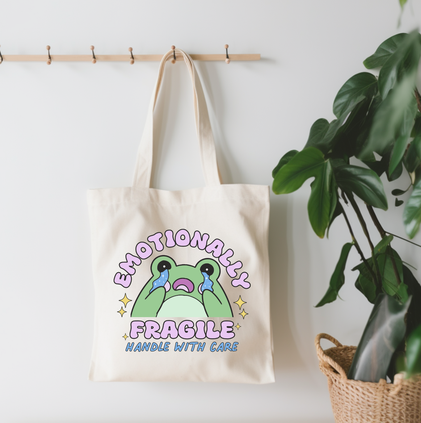 Emotionally Fragile Small Canvas Tote Bag