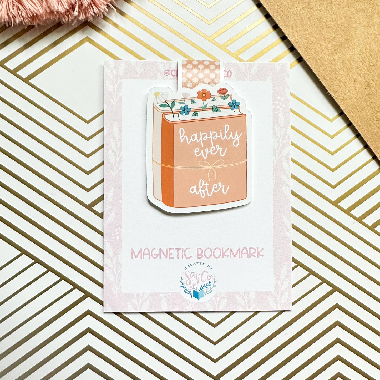 Floral Happily Ever After Cute Magnetic Bookmark - Bookish