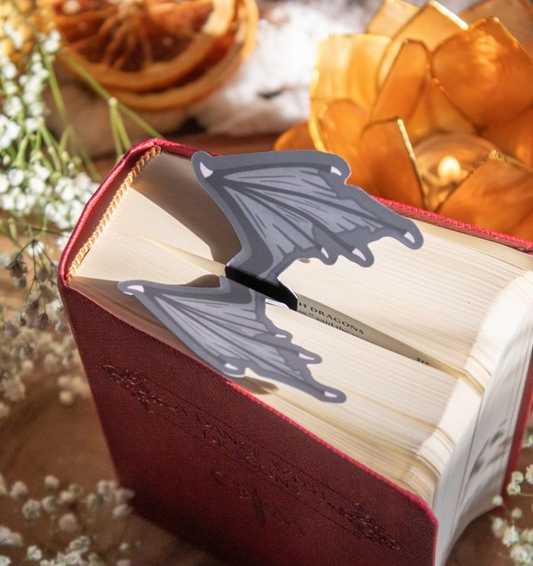 3D Dragon Wings Bookmark | Soft Touch - Black