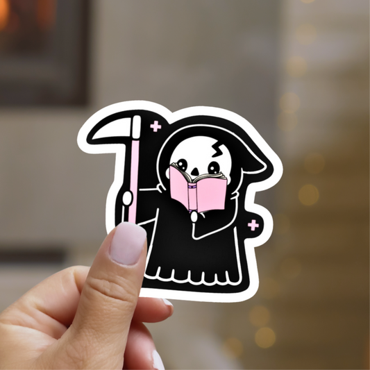 Grim Reader Clear Sticker