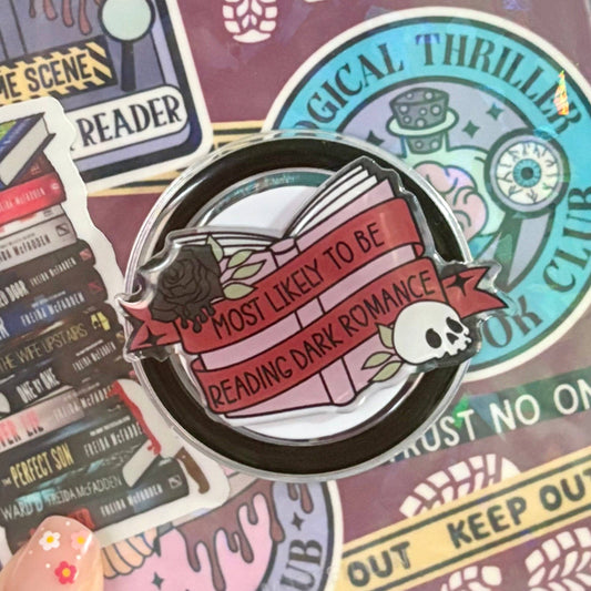 Probably Reading a Dark Romance 3M Pop Socket - Durable Phone Accessory