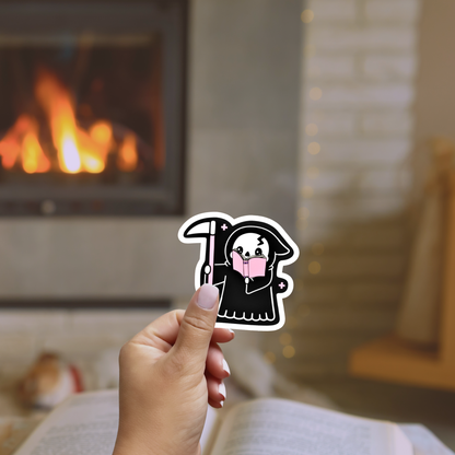 Grim Reader Clear Sticker