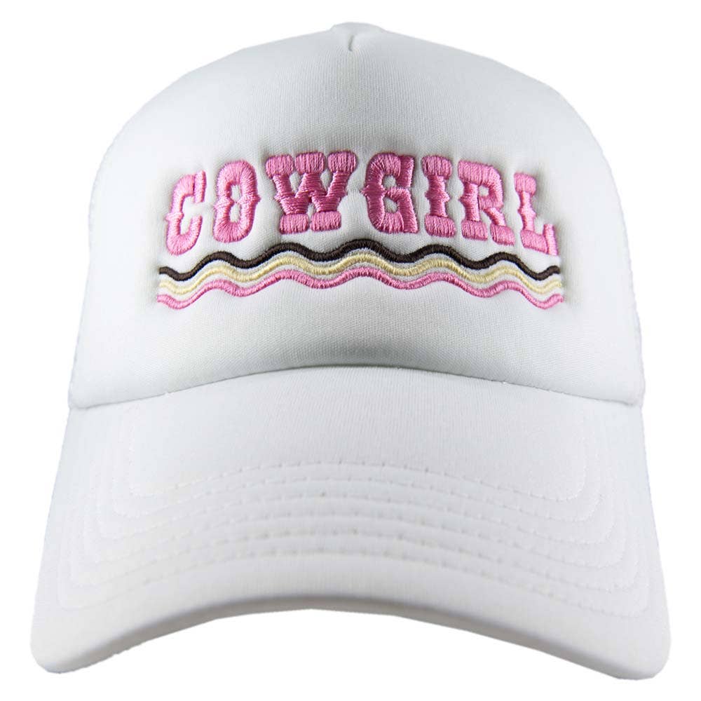 COWGIRL Spelled Out Foam Western Trucker Hat