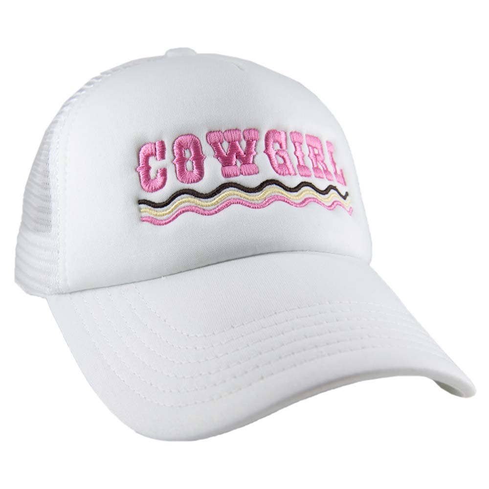 COWGIRL Spelled Out Foam Western Trucker Hat