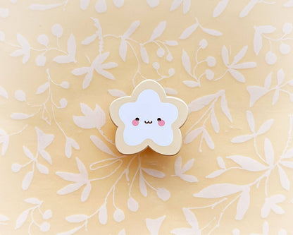 Frosted Star Cookie Painted Enamel Pin