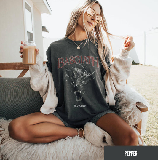 Basgiath War College Shirt - Distressed Iron Flame Merch
