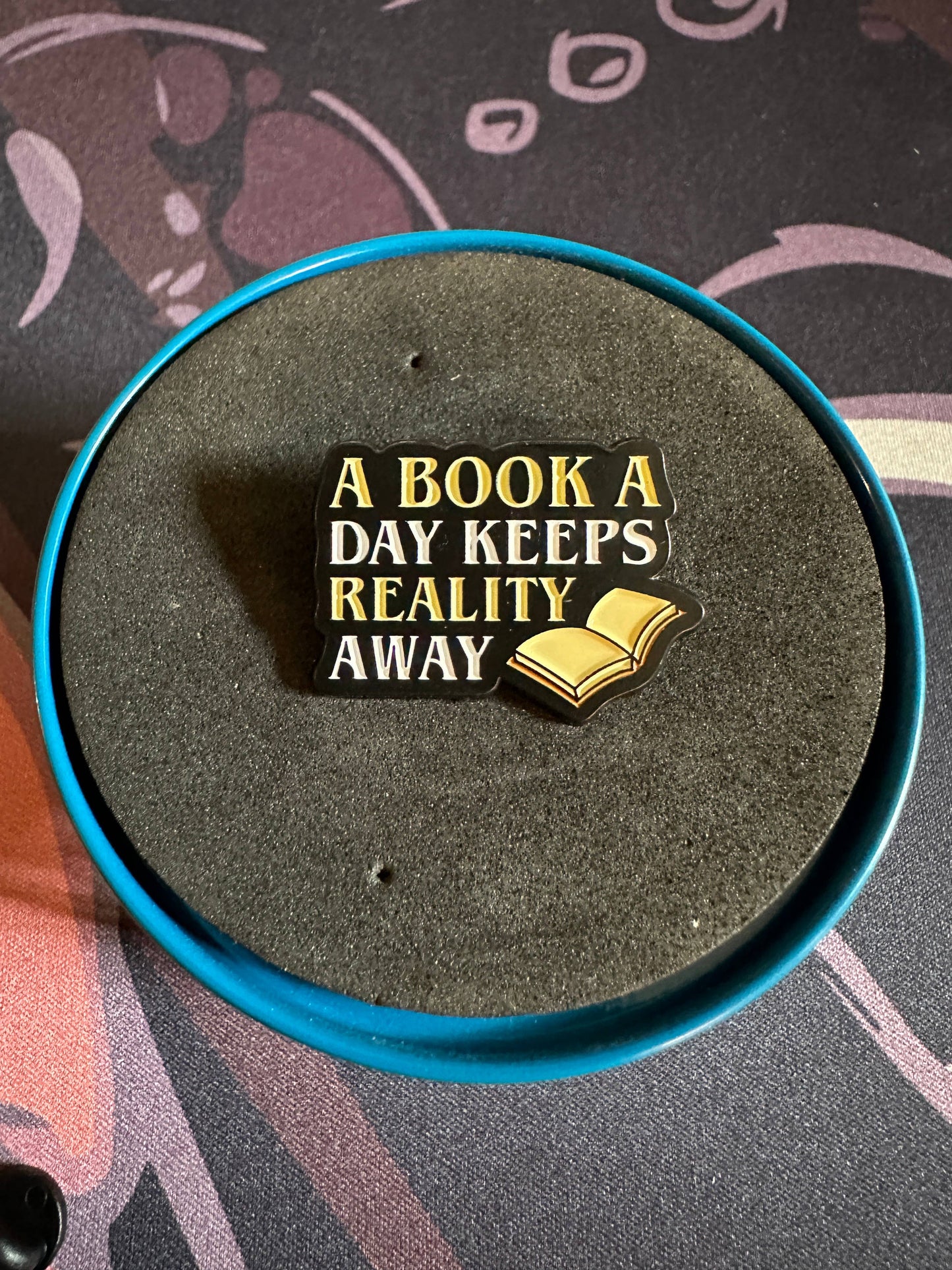 A Book a Day Keeps Reality Away Enamel Pin