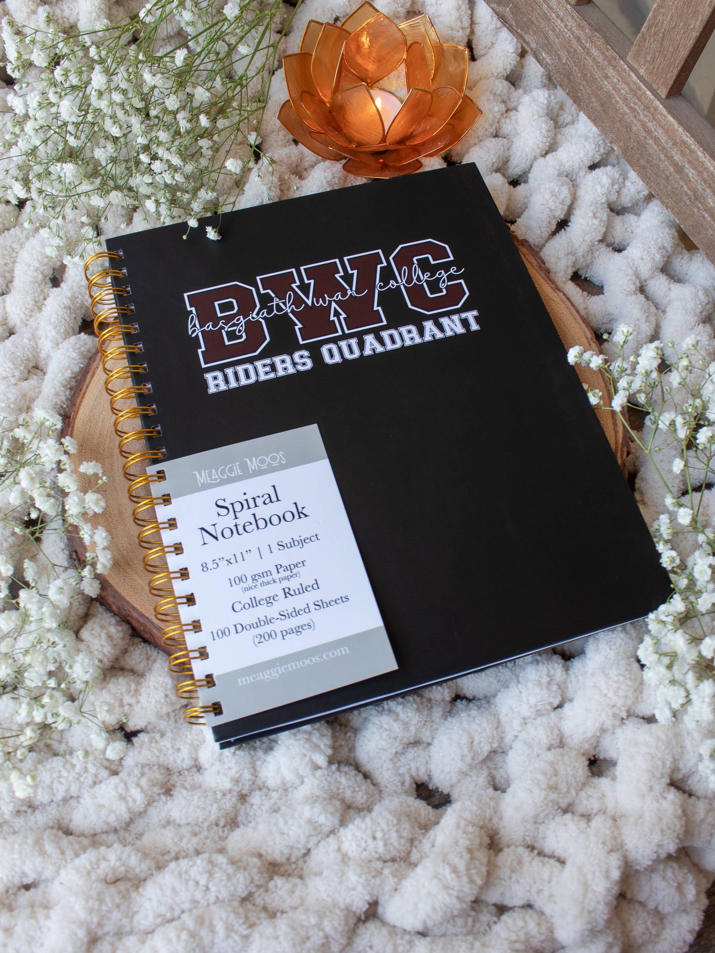 Fourth Wing Hardcover Spiral Notebook | College Ruled