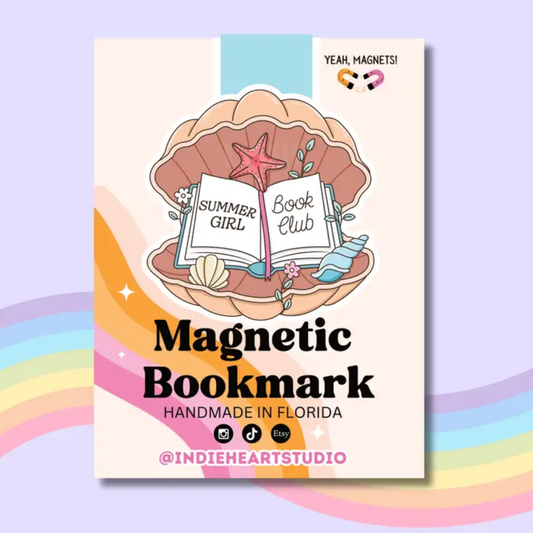 Summer Girl Book Club Shell | Magnetic Bookmark